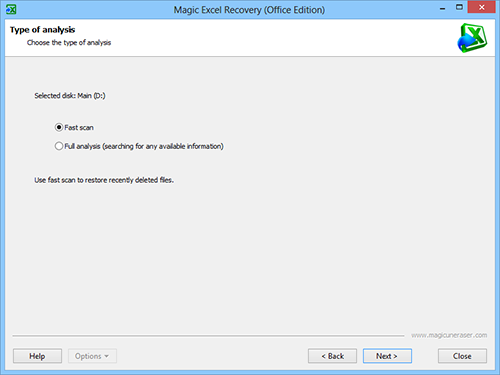 Using content-aware analysis, the program will search for deleted files based on signatures